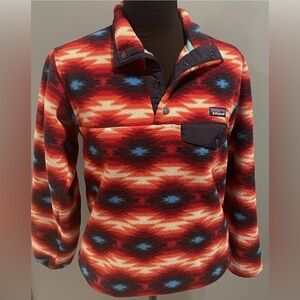 Patagonia Red, Rust & Blue Snap-T Fleece Pullover
